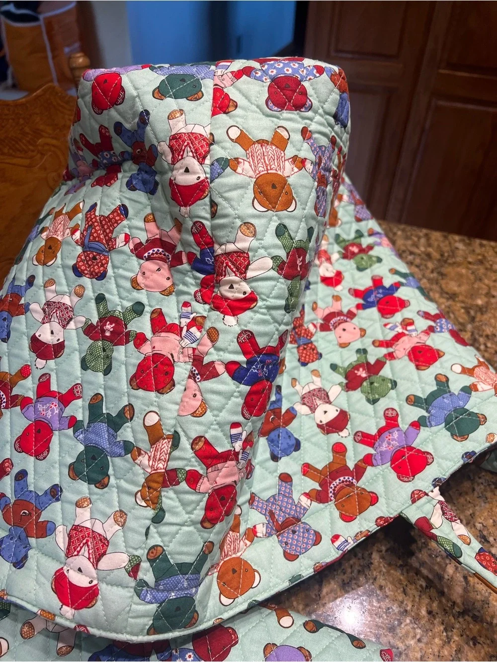 Vera Bradley Quilted Teddy Print Tote Bag Set in Mint